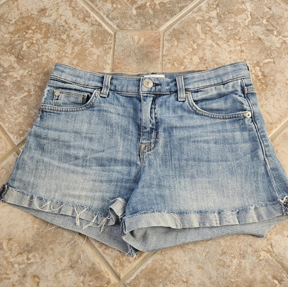 Hudson Valeri Cut Off 1" Cuff Short - 27 Denim Shorts Premium Denim Relaxed Fit - Picture 4 of 9